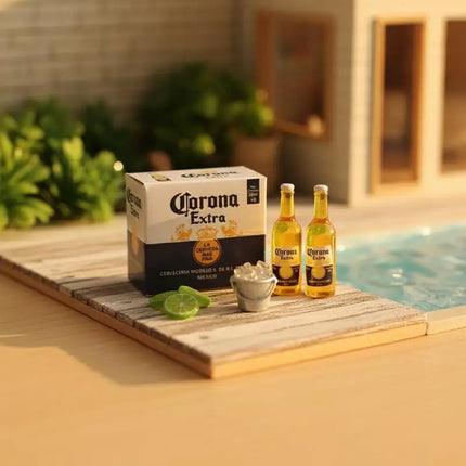 1Set 1:12 Dollhouse Miniature Corona Beer Case Model DIY Kid Toy Accessories Simulation Life Scene