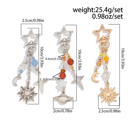 Cute Anti Loss Keychain Y2K Fashion Creamy Style Sweet Bag Small Pendant Fresh Butterfly Bow Pink Star Beaded Buckle Decoration
