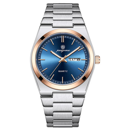 PAAZOMU Luxury Quartz Men's Wristwatch Sport Men Watches Waterproof Luminous Date Week Stainless Steel Men's Watch Male Reloj+box