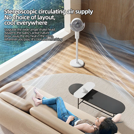 Electric fan Air turbine circulation fan Floor fan Adjustable height shaking head five-speed adjustment silent fan