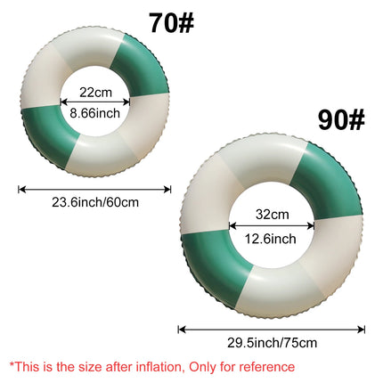 1PC Inflatable Swim Ring, Adult Pool Floats, Striped Swimming Float Summer Beach Water Toy Pool Party Ring