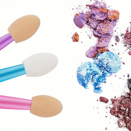 100/120/200Pcs Double-Headed Eyeshadow Brush, Disposable Dual Sided Eyeshadow Brush Double Ended Sponge Applicator Oval Tipped