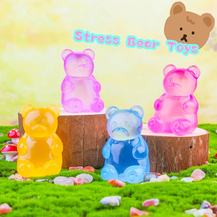 Stress Bear Squishy Ball Gummy Bear Toy Sugar Filled Squishy Toys for Kids Stress Relief Ultra-Soft Decompression Venting Toys