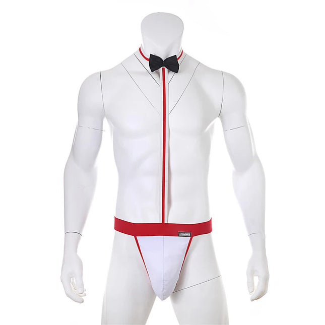 Novelty Sexy Men's Mankini Thong Underwear Erotic Lingerie Waiter Costume Suspender Bodysuit Tie Teddies