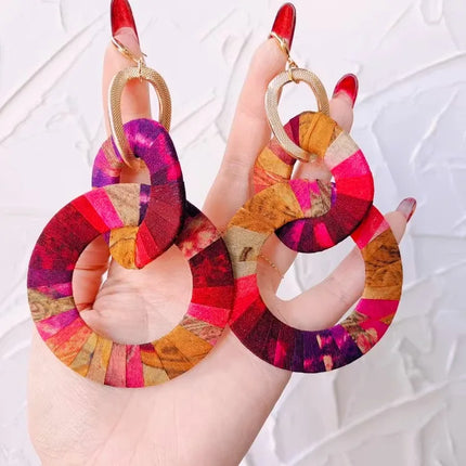 Original Design Handmade Custom Silk Earrings Exaggerated Large Hoops Fashionable Minimalist Women's Large Loop Earrings