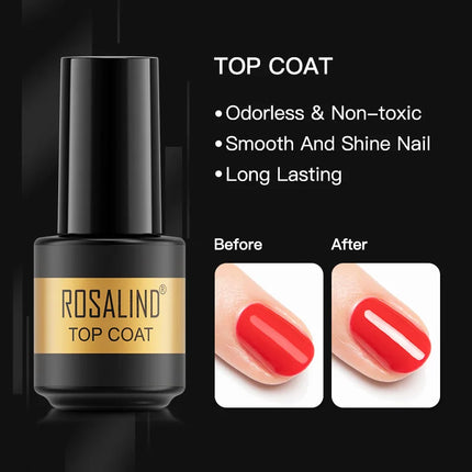 ROSALIND Gel Nail Polish UV Base Top Coat Soff Off Stamping Polish All For Art Manicure Semi Permanant Gel Nail Fast Shipping