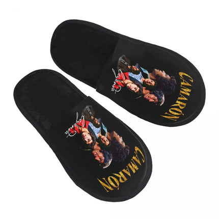 Custom Camaron De La Isla Memory Foam Slippers Women Comfy Warm Musician Flamenco Singer House Slippers