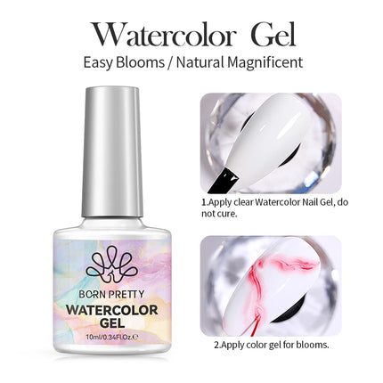 BORN PRETTY 10ml Flow Light White Cat Magnetic Gel Nail Polish Ultra Shine Soak Off UV Gel Mirror Glass Bead Gel Nail Art