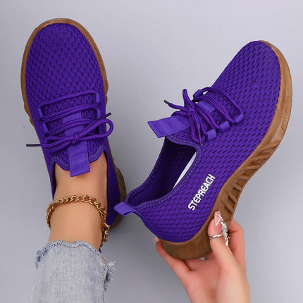 Spring and Autumn New Women's Casual Lace up Sports Shoes Comfortable, Breathable, Lightweight, Wear Resistant Sports and Leisur