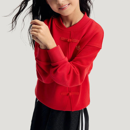 Adidas genuine clover children's new Chinese style knitted sports sweatshirt KT4997