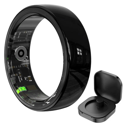 R12 Smart Ring Men Women Gesture Control Health and Sleep Monitor Multi Sport Mode 5ATM Waterproof Smart Ring with Charging Case
