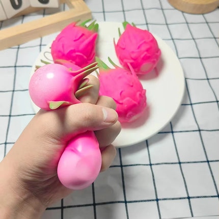 Simulation Fruit Dragon Fruit Squishy Stress Ball  Squishy Squeeze Stress Reliever Fidget Sensory Toy Gift
