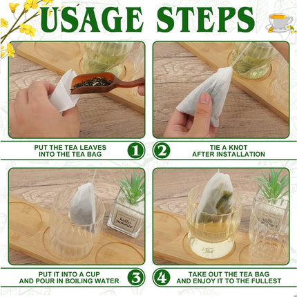 2000-100Pcs Disposable Tea Filter Bags Tea Infusers Empty Drawstring Seal Scented Loose Tea Bags Herb Kitchen Spice Brew Coffee