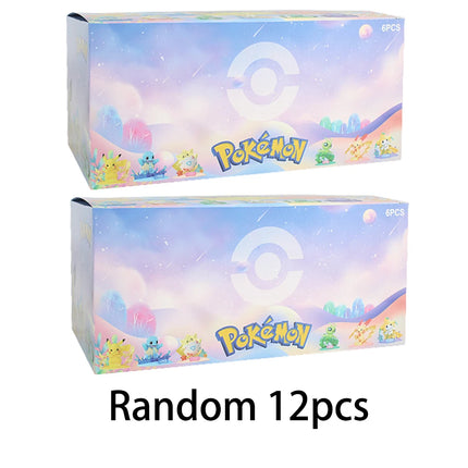 12 Pok é mon Action Dolls Pikachu Blind Box Anime Models Desktop Decorations Pok é mon Toys Children's Birthday Gifts