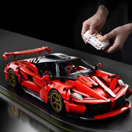 1:14 Red building block sports car RC toy, car building block toy, birthday gift, sports car model DIY, children's gift