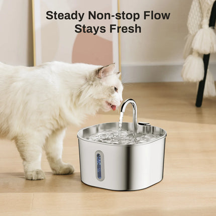 Automatic cat water fountain, stainless steel pet water fountain, dog water fountain, suitable for small and medium-sized pets