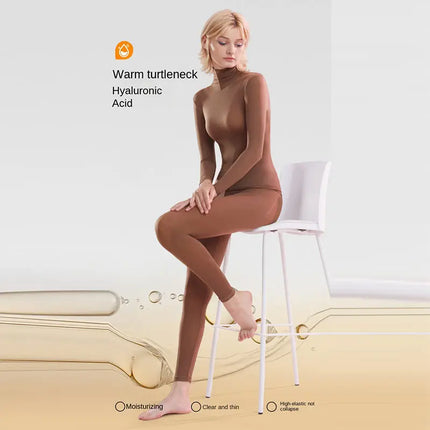 Flarixa Seamless Thermal Underwear Set Women First Layer Thermal Top Long Johns 2pcs Suit Winter Thermo Clothing Ladies Thin