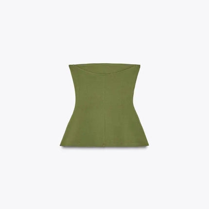 Spring New Women's Design Slim Fit Double Cloth Wrap Chest Sleeveless Top Simple Sleeveless Commute Regular Length Pure Color