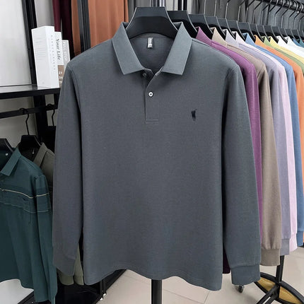 2025 New 100% Cotton High-end Brand Men's Long-sleeved Polo Shirt Autumn Fashion New Luxury Original Embroidery Top Golf T-shirt