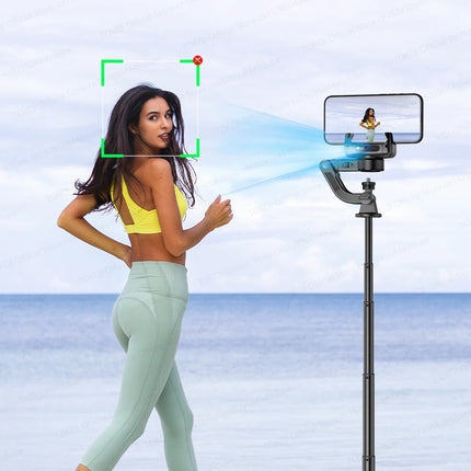C22 AI Face Tracking Handheld Gimbal Stabiliser 360° Rotation Shoot Selfie Stick Tripod for Mobile Phone, 1/4'' Screw for Camera