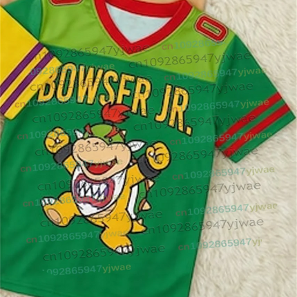 2026 Men Women Bros Yoshi Peach TShirt Summer Breathable Boy Girl V-neck Tee Oversize Short Sleeve Football Jersey For Fans Gift