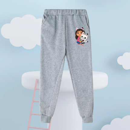 Boys Girls Gabbys Dollhouse Zipper Hoodie 3-14Y Autumn And Winter Cute Kawaii Cartoon Hot Street Warm Casual Kids