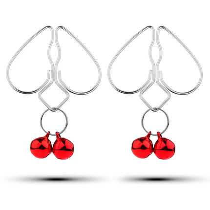 Adult Games Erotic Nipple Clamp of Metal Peach Heart Breast Clip with Weight Ball for Women BDSM Mimi Vaginal Stimulate Sex Toy