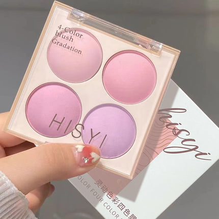Smart 4-Color Matte Blush Palette – Natural Glow, Easy to Blend, Lightweight Cheek Color for Nude Makeup & Festival Looks