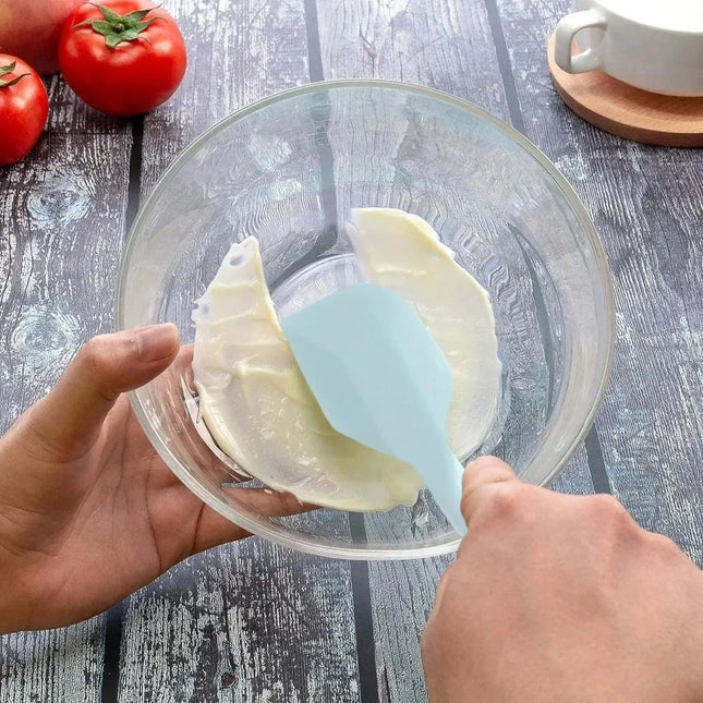 Silicone Kitchenware 6-Piece Set, Cream Integrated Scraper, Spatula, Oil Brush, Size Scraper Set