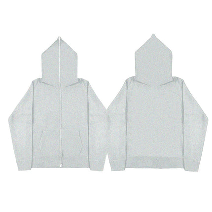 Autumn winter casual wear zippered hooded sweatshirts black grey blue hip hop street single breasted sweatshirts
