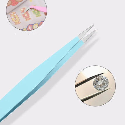 Colored Anti-Static Tweezers For Eyelash Extension Eyebrow Stainless Steel Set Beauty Precision Tweezers Makeup Kit Repair Tools
