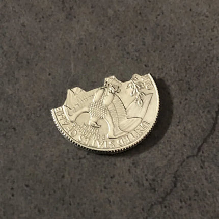 Bite Coin - US Quarter Dollar Magic Tricks Folding Bite Out Restore Coin Magia Close Up Street Illusions Gimmicks Mentalism Prop