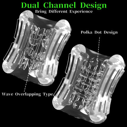 Reusable Male Masturbator Cup Male Masterburbatar Penis Sleeve Sex Toys Transparent Crystal Vagina Textured Tunnel Pocket Pussy