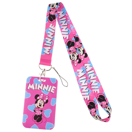 Mickey mouse Neck Keychain Necklace Webbings Ribbons Anime Cartoon Neck Strap Lanyard ID badge Holder Keychain Lanyards kids