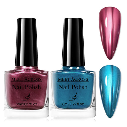 2Pcs 8ml Red Water-Based Peel Off Nail Polish Set Air Dry Easy to Apply Long Lasting Nail Art Manicure Vernis DIY for Home Salon