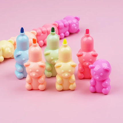 1pcs Creative 5 Color Highlighter Cartoon Cute Shape Highlighter Creative Students Make Hand Account Marker