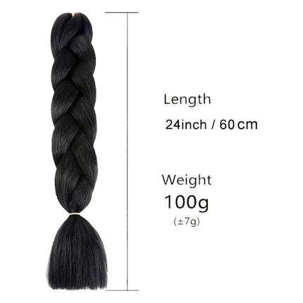 Solid color big braid European, American and African wigs extend 60cm 100g/piece for twisted box braided hair