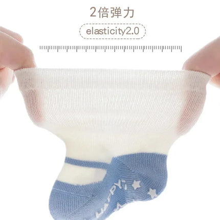 Korean New Baby Patchwork Anti-slip Rubber Floor Socks Cotton Breathable Newborn Infant Toddler Boys Girls Socks 0-5Y