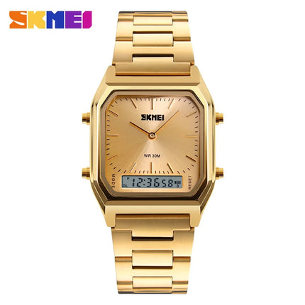 SKMEI Luxury Digital Quartz Watch for Men Sports Chronograph Waterproof Mens Wristwatches Stainless Steel 1612 reloj hombre 1220