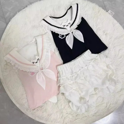 Y2k women clothing stitch arcane Cute Vest Subulture Lace clothes Cartoon Short Sleeve T-shirt Summer Kawaii Sweet Girls Tanks