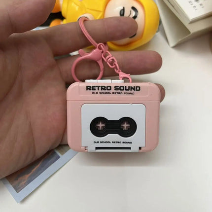 1/2Pcs Retro Recorder Keychain 15S Recorder Cassette Tape Keyring Student Bag Pendant Couple Friends Gift