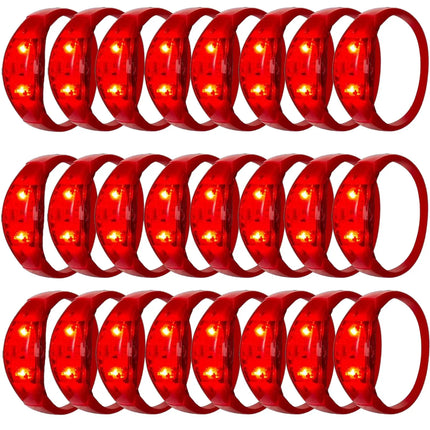 12-240Pcs LED Glow Bracelets Sound Activated Light Up Bracelets for Adults & Kids with Flashing LED Strobe for Night Events