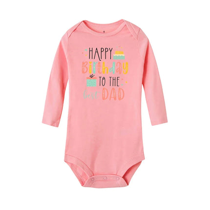 Baby Rompers Happy Birthday To The Dad Print Infant Bodysuit Boys Girls  Clothes Daddy Birthday Present Jumpsuit Toddler Outfits