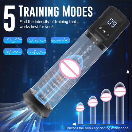 Electric Penis Enlarge Vacuum Pump Masturbator Orgasm Adult Male Sex Toy Automatic Vacuum Penis Enlargement Extend Pump