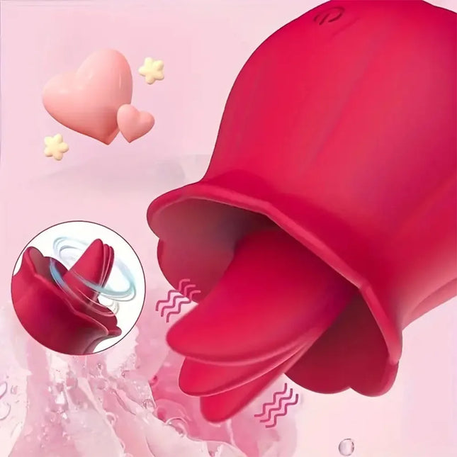 Powerful Swing Tongue Licking Vibrator Female Rose Toy Oral Nipple Clitoris Stimulator Massager Adults Goods Sex Toys for Women