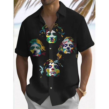 2024 Loose Breathable Hawaiian Shirt Men Clothing Top Character Men's Shirt Summer Casual Fashion Short Sleeved Shirt For Men
