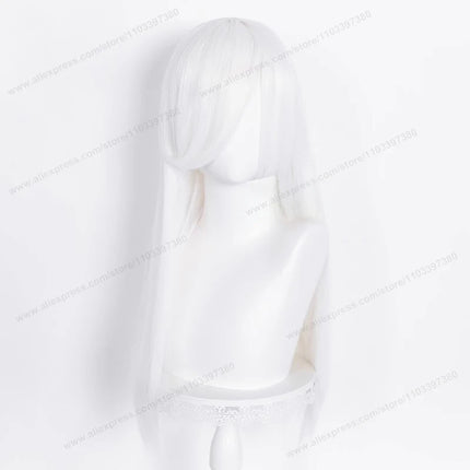 60cm Long Straight Cosplay Synthetic Wig With Bangs Golden Yellow Green Blonde Purple Heat Resistant Hair Anime Wigs + Wig Cap