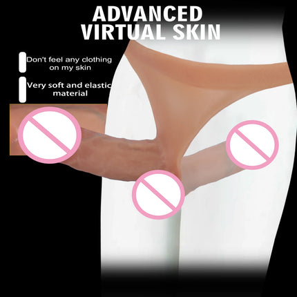 Double dildo Silicone double Penetration anal Strap on dildos For Lesbian Wearable chastity Pants Strapon Penis 18+Sex Toy women