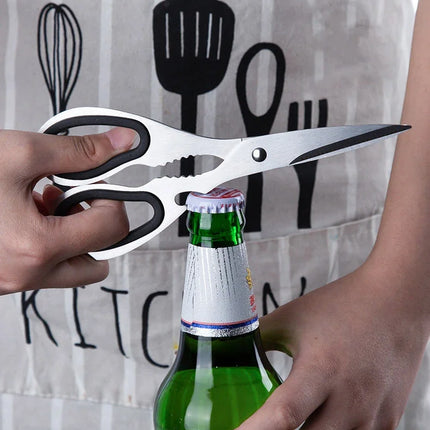 Stainless Steel Kitchen Scissors Household Bone Scissors Chicken Wings Fish Chopper Bottle Opener Walnut Clip Kitchen Tools