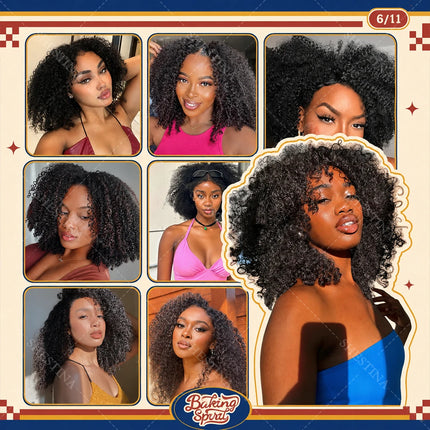 #33 Auburn Copper Small Spirals Curly Miracle Knots Crochet Human Hair For Braids Reddish Brown Afro Kinky Curly Crochet Bundles